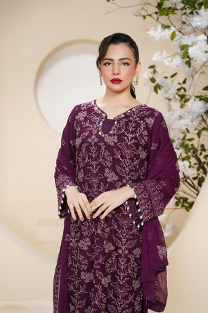 Husan e Jahan - Luxury Chiffon Outfit with Chiffon Dupatta - Ready to Wear - Eid25 - HEJ-V3-D1