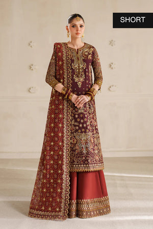 Baroque By SajhDajh - Royal Bemberg Embroidered Chiffon Outfit with Net Dupatta - Ready to Wear