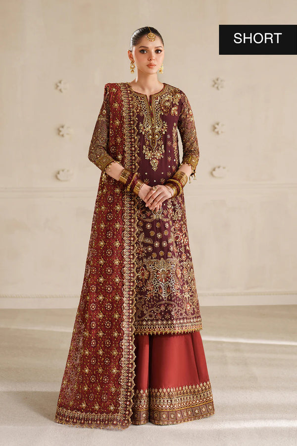 PRE ORDER - Baroque By SajhDajh - Royal Bemberg Embroidered Chiffon Outfit with Net Dupatta - Ready to Wear