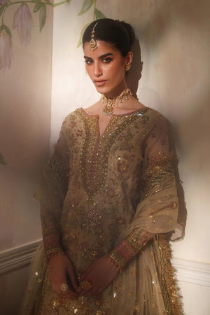 Baroque By SajhDajh - Zari Net   Embroidered Outfit with Net Dupatta - Ready to Wear SD425