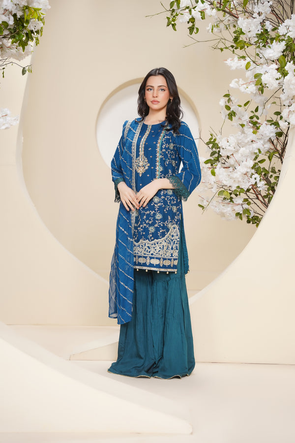 Husan e Jahan - Luxury Chiffon Outfit with Chiffon Dupatta - Ready to Wear - V2 - Eid25 - 03