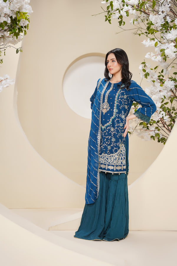 Husan e Jahan - Luxury Chiffon Outfit with Chiffon Dupatta - Ready to Wear - V2 - Eid25 - 03