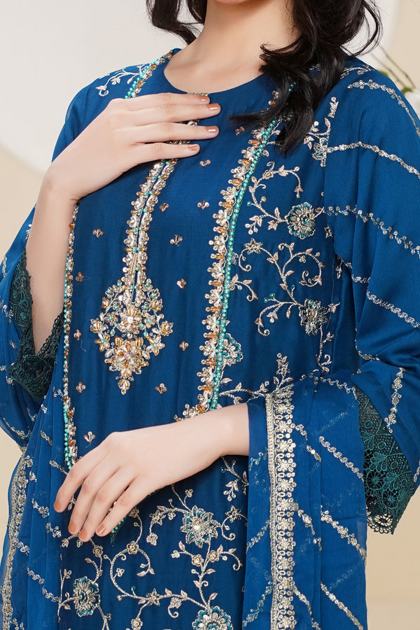 Husan e Jahan - Luxury Chiffon Outfit with Chiffon Dupatta - Ready to Wear - V2 - Eid25 - 03