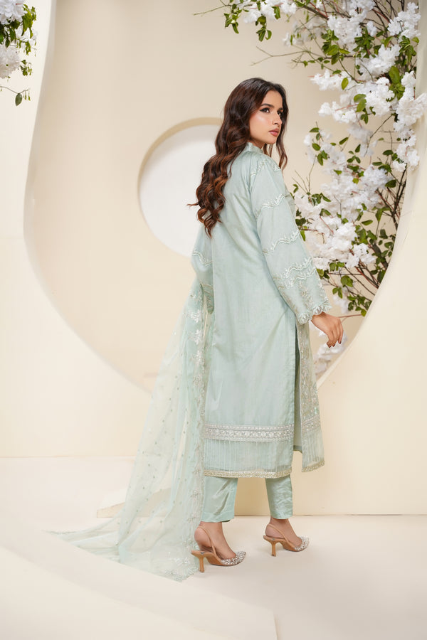 Tehwar - Luxury Organza Outfit - Festive Collection - Ready to Wear - Eid25 - TehV6D6