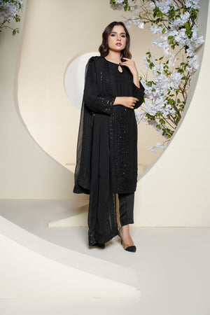 Husan e Jahan - Luxury Chiffon Outfit with Chiffon Dupatta - Ready to Wear - V1 - Eid25 - 10