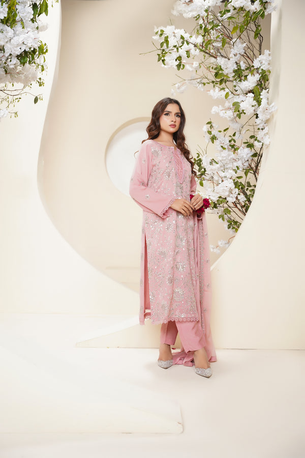 Husan e Jahan - Luxury Chiffon Outfit with Chiffon Dupatta - Ready to Wear - V2 - Eid25 - 06