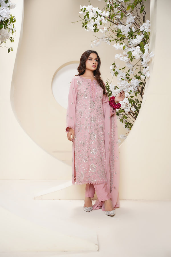 Husan e Jahan - Luxury Chiffon Outfit with Chiffon Dupatta - Ready to Wear - V2 - Eid25 - 06