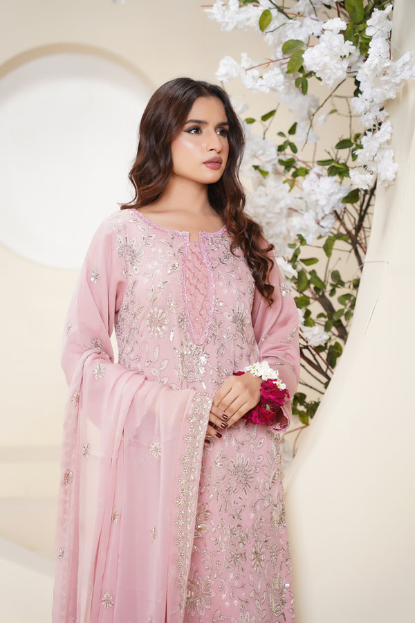 Husan e Jahan - Luxury Chiffon Outfit with Chiffon Dupatta - Ready to Wear - V2 - Eid25 - 06