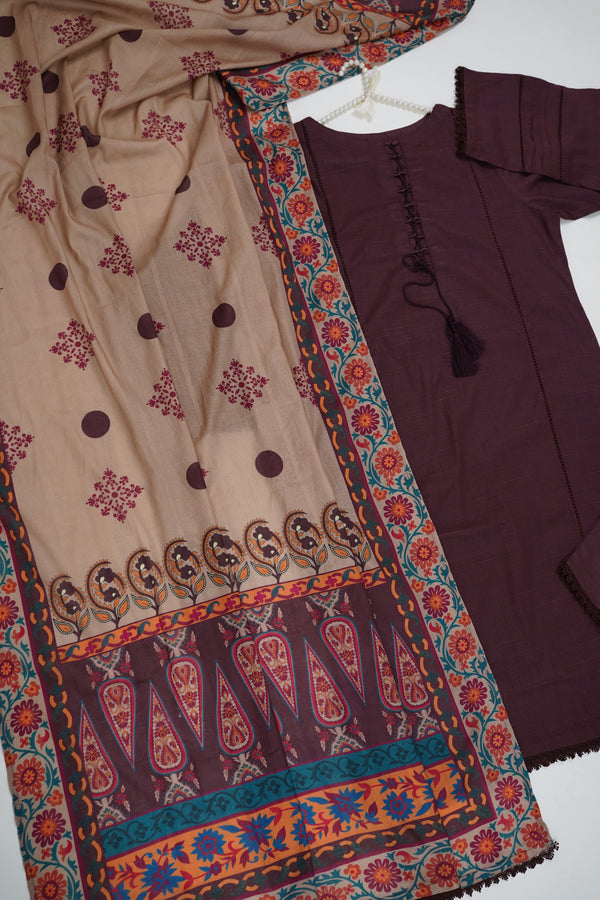 Rozi - Embroidered Lawn Outfit with Lawn Dupatta - Ready to Wear