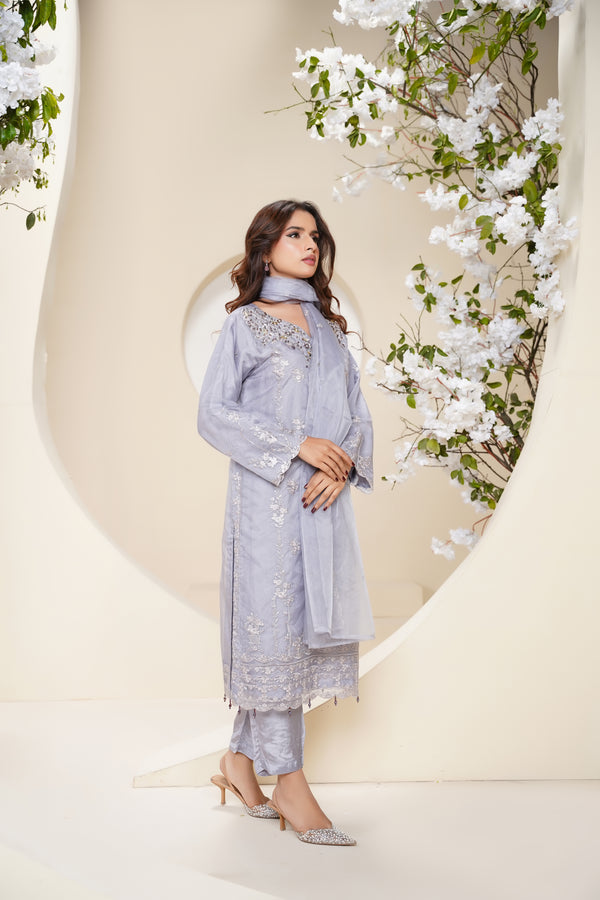 Tehwar - Luxury Organza Outfit - Festive Collection - Ready to Wear - V6 - D4 - Eid25 - 04