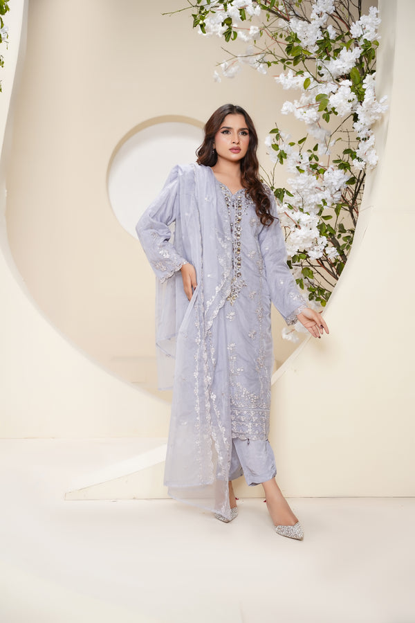 Tehwar - Luxury Organza Outfit - Festive Collection - Ready to Wear - V6 - D4 - Eid25 - 04