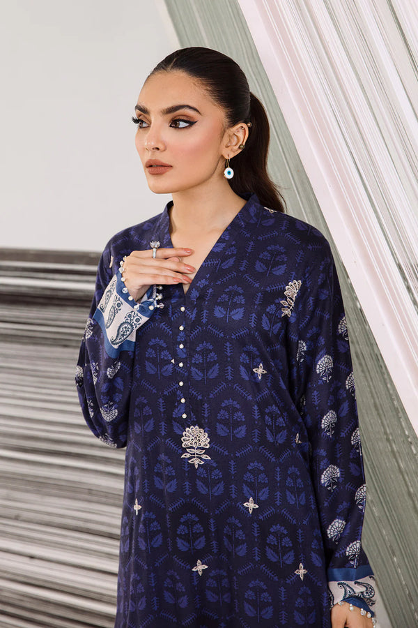 Rozi - Linen Digital Printed Embroidered Shirt