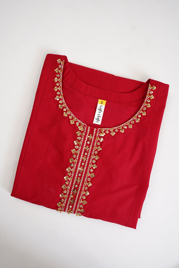 Rozi - Premium Embroidered Cotton Lawn Shirt with Trouser- Ready to Wear