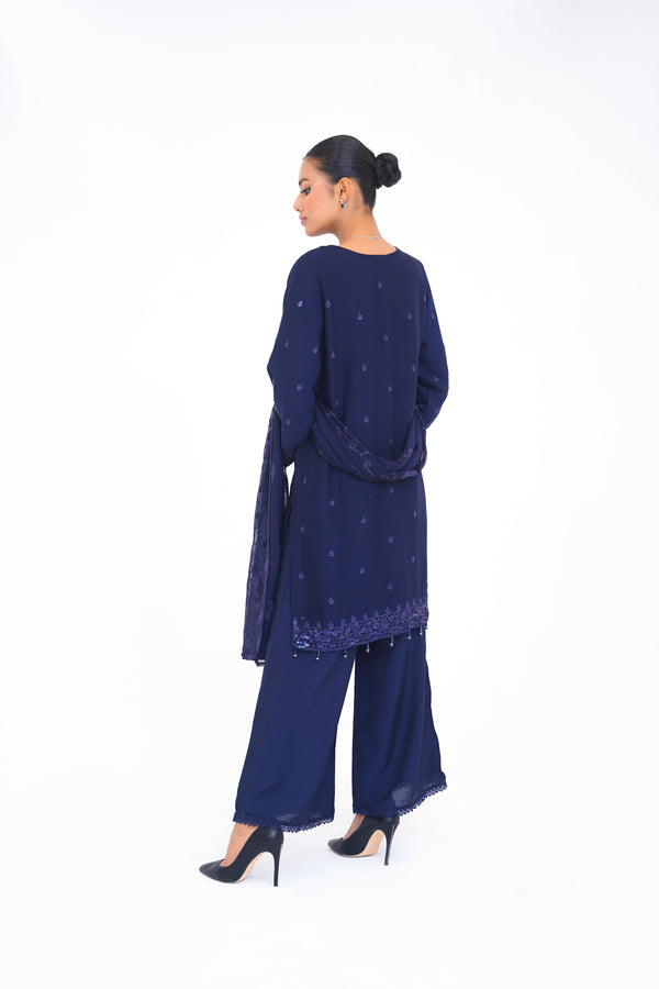 Husan e Jahan - Luxury Chiffon Outfit with Chiffon Dupatta And Plazzo - Ready to Wear - V1