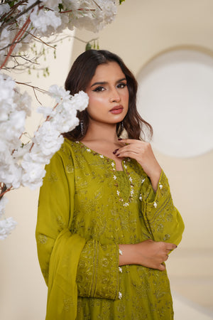 Husan e Jahan - Luxury Chiffon Outfit with Chiffon Dupatta - Ready to Wear - SD-HEJ-V3-D6
