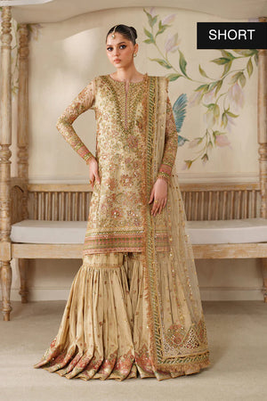 Baroque By SajhDajh - Zari Net   Embroidered Outfit with Net Dupatta - Ready to Wear SD425