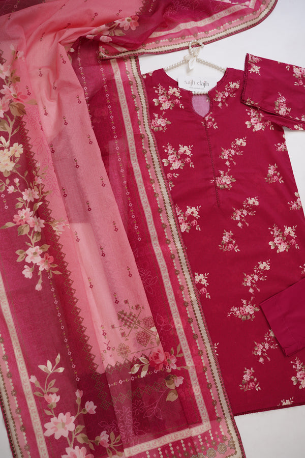 Bin Saeed Originals - Printed Lawn Outfit with Lawn Dupatta - Ready to Wear
