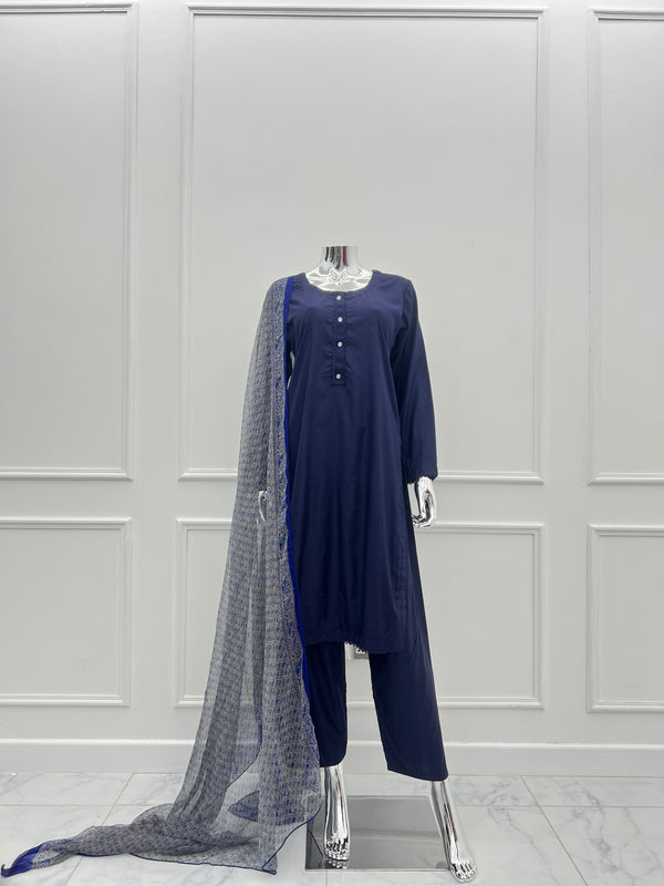 Navy Blue Linen Outfit