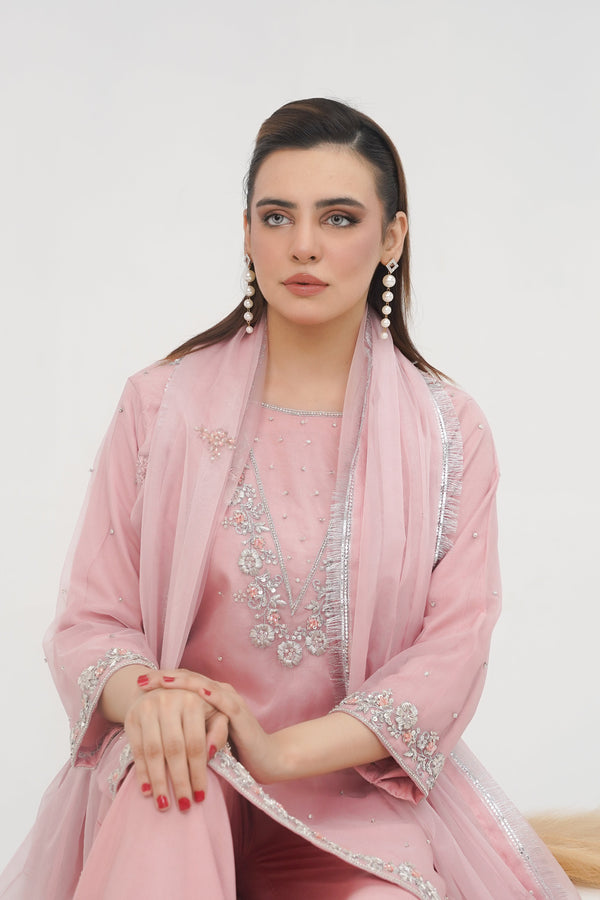 Khaas - Luxury Organza Outfit - Hand Work - Ready to Wear - Tehv10d4