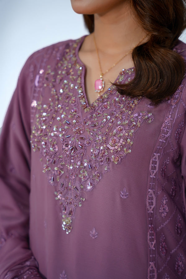 Husan e Jahan - Luxury Chiffon Outfit with Chiffon Dupatta - Ready to Wear - V1 - Eid25 - 09