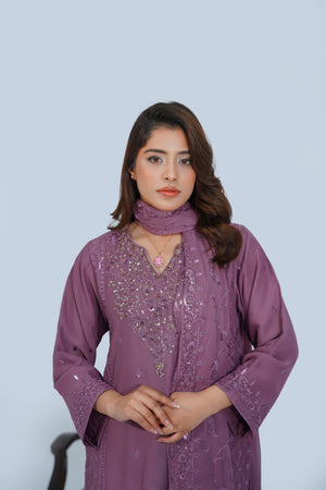 Husan e Jahan - Luxury Chiffon Outfit with Chiffon Dupatta - Ready to Wear - Eid25 - HEJ-V1-D9