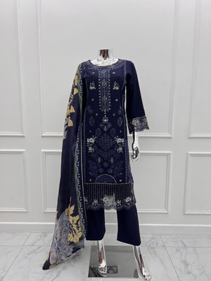 Budget Wear - Embroidered Dhanak Outfit- Ready to Wear -SD-SA06