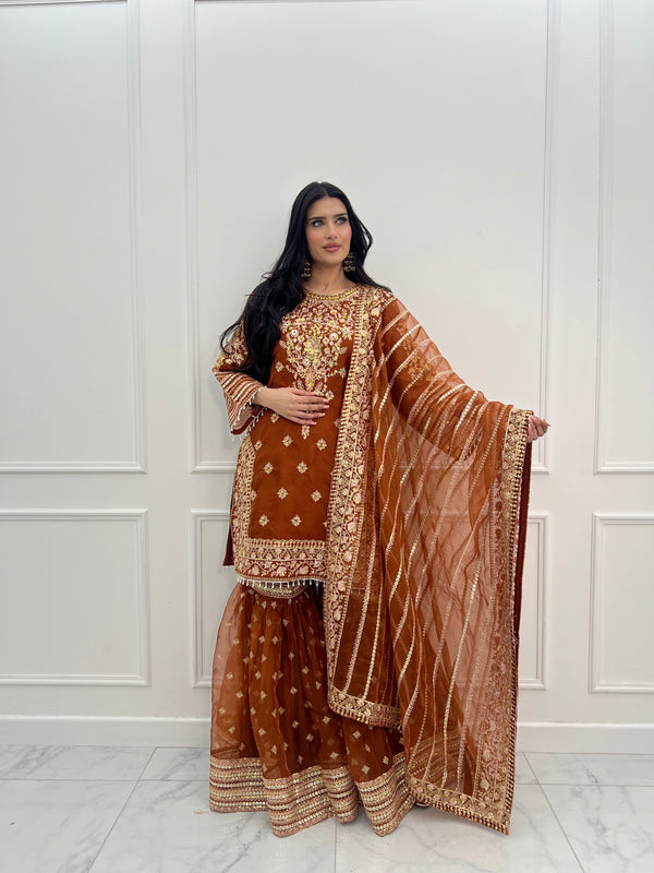 Tehwar - V4 - Luxury Festive Collection with Gharara - Organza - Ready to Wear -  SD10