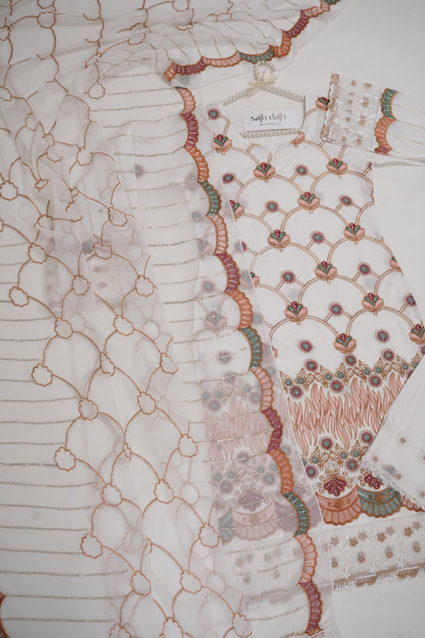 Zirwa - Staple Brosha Banarsi Suit with Shawl - Warm Fabric - Winter Collection