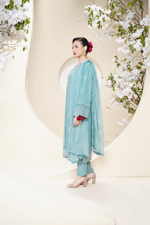 Husan e Jahan - Luxury Chiffon Outfit with Chiffon Dupatta - Ready to Wear - V2 - Eid25 - 08 - HEJFeroziV208