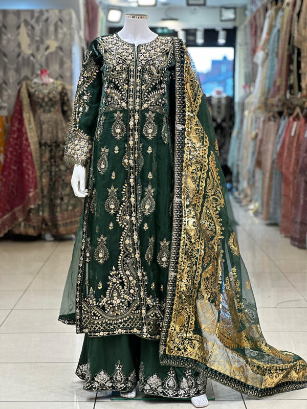 Tehwar- Luxury Organza Maxi Outfit with organza Dupatta-Ready To Wear TehV8D1
