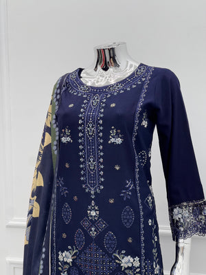 Budget Wear - Embroidered Dhanak Outfit- Ready to Wear -SD-SA06