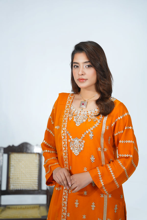 Husan e Jahan - Luxury Chiffon Outfit with Chiffon Dupatta - Ready to Wear - V1 - Eid25 - 06