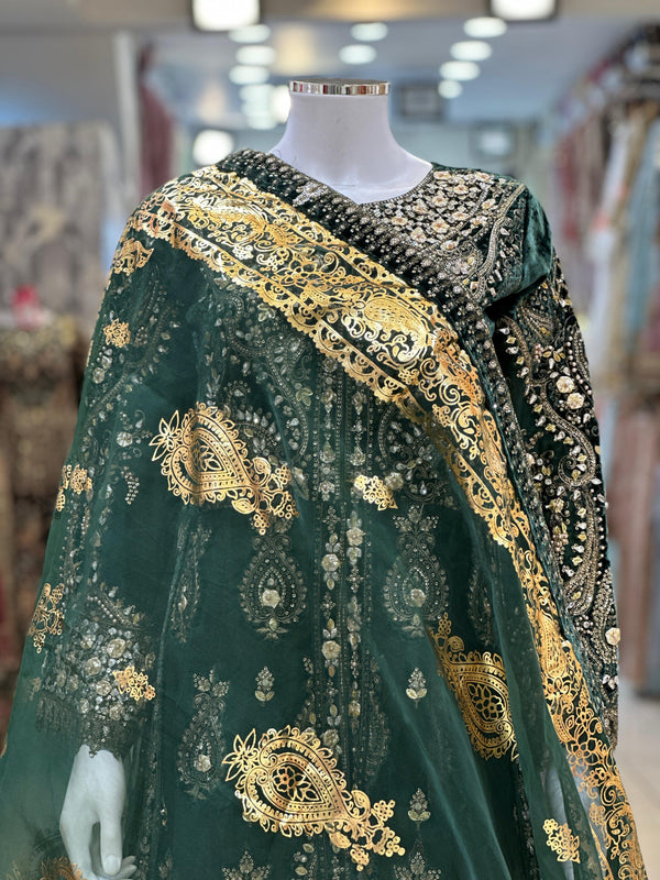 Tehwar- Luxury Organza Maxi Outfit with organza Dupatta-Ready To Wear TehV8D1