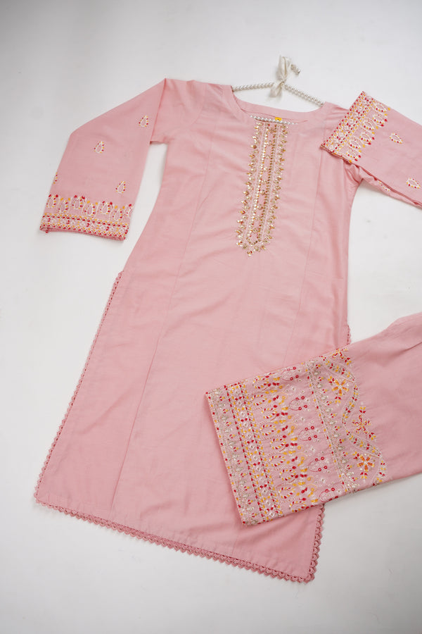 Rozi - Premium Embroidered Cotton Lawn Shirt with Trouser- Ready to Wear