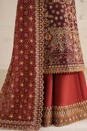 Baroque By SajhDajh - Royal Bemberg Embroidered Chiffon Outfit with Net Dupatta - Ready to Wear