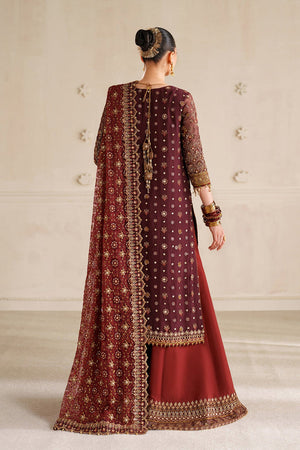 Baroque By SajhDajh - Royal Bemberg Embroidered Chiffon Outfit with Net Dupatta - Ready to Wear