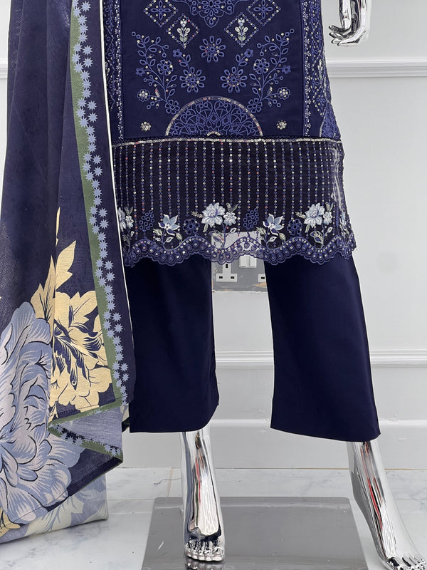 Budget Wear - Black Embroidered Dhanak Outfit- Ready to Wear -SD-SA06