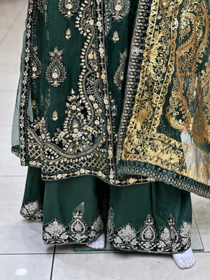 Tehwar- Luxury Organza Maxi Outfit with organza Dupatta-Ready To Wear TehV8D1