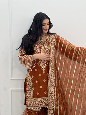 Tehwar - V4 - Luxury Festive Collection with Gharara - Organza - Ready to Wear -  SD10
