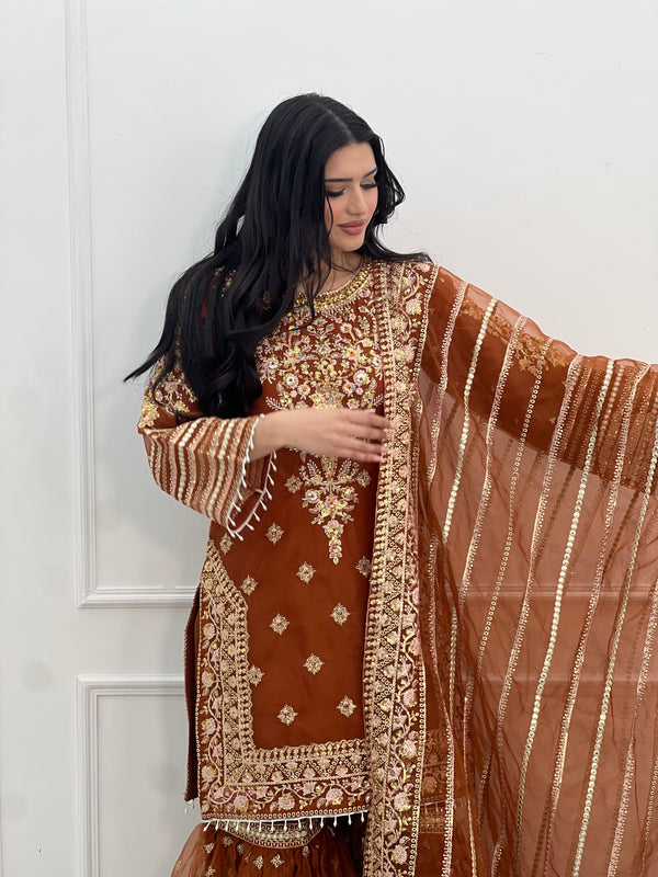 Tehwar - V4 - Luxury Festive Collection with Gharara - Organza - Ready to Wear -  SD10