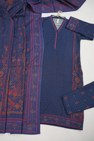 Rozi - Exclusive Dhanak Outfit with Shawl - Ready to Wear - Warm Fabric