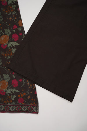 Bin Saeed Originals - Exclusive Khaddar Outfit with  Shawl - Ready to Wear SD545 brown