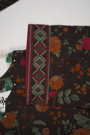 Bin Saeed Originals - Exclusive Khaddar Outfit with  Shawl - Ready to Wear SD545 brown