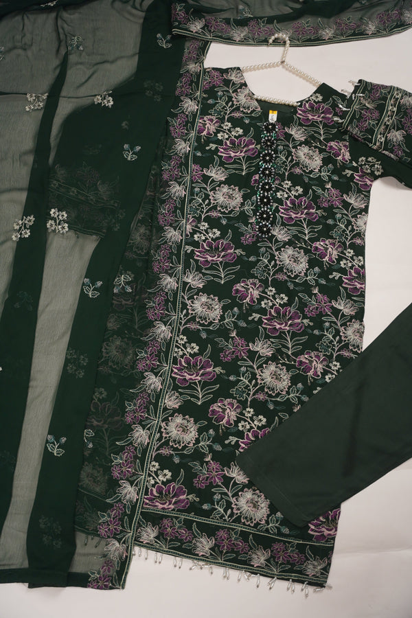 PRE ORDER - Husan e Jahan - Luxury Chiffon Outfit with Chiffon Dupatta  - Ready to Wear- HEJ-V6-D7