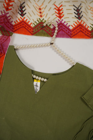 Rozi  - Exclusive Cotton  Outfit with Voile Dupatta - Ready to Wear SD483
