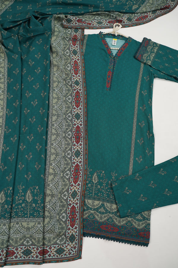 Pre Order Rozi - Exclusive Dhanak Outfit with Shawl - Ready to Wear - Warm Fabric