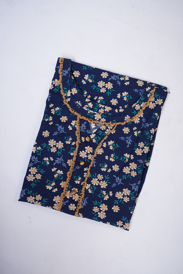 Budget Wear - Linen Co Ords- Ready to Wear PD014 Navy blue