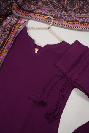 Rozi  - Exclusive Cotton  Outfit with Voile Dupatta - Ready to Wear SD485