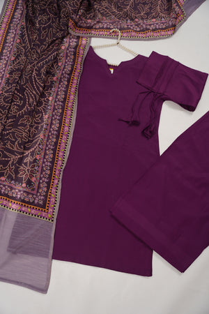 Rozi  - Exclusive Cotton  Outfit with Voile Dupatta - Ready to Wear SD485