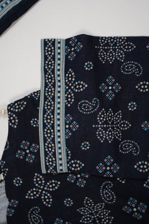 Bin Saeed Originals- Exclusive Khaddar Outfit with  Shawl - Ready to Wear SD539 blue